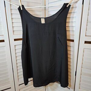 Faded Glory, Plus Size 3X (22-24) Sleeveless Blouse, Black